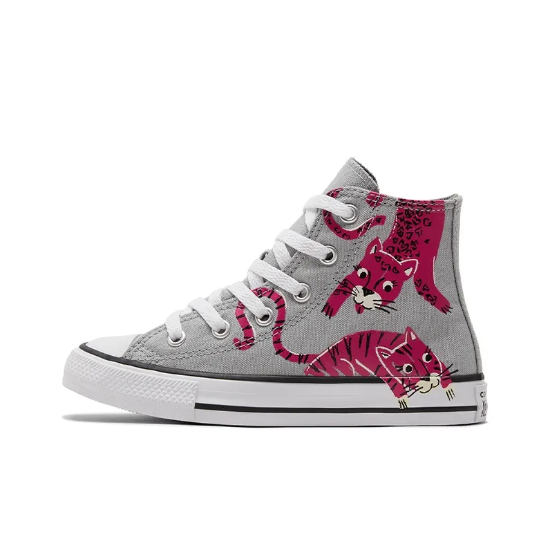 Converse Chuck Taylor All Star High Топ KIDS Кеды Серый Розово-красный