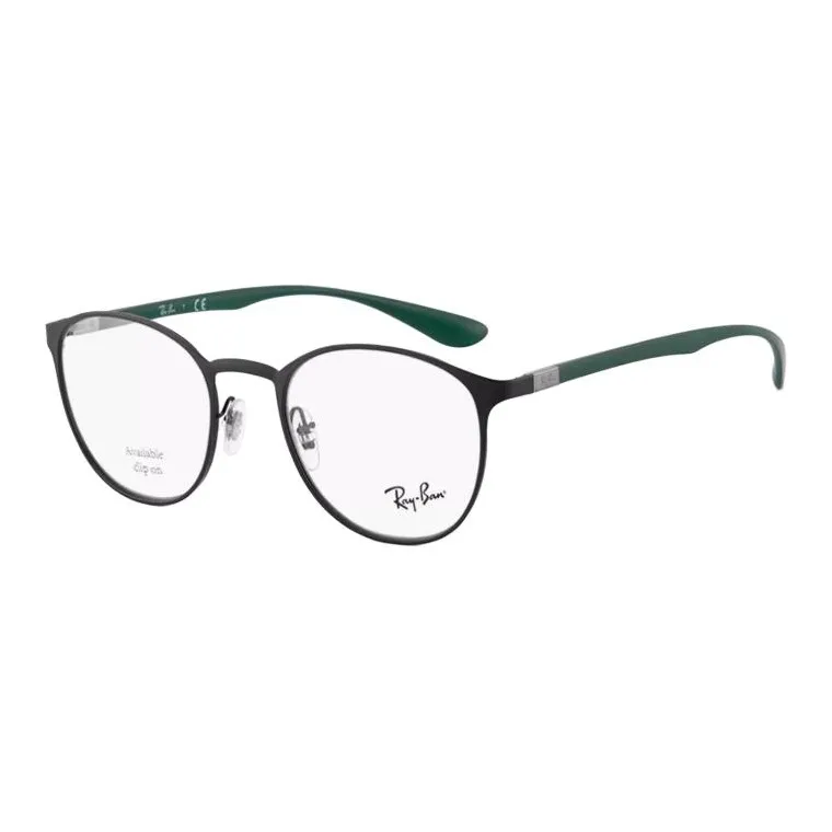 RayBan Alloy Metal Oval Eyeglass Frames Unisex Black RayBan Сплав Металл Оправы для очков Унисекс Черный