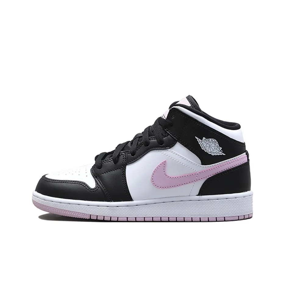 Jordan 1 Mid White Black Light Arctic Pink GS