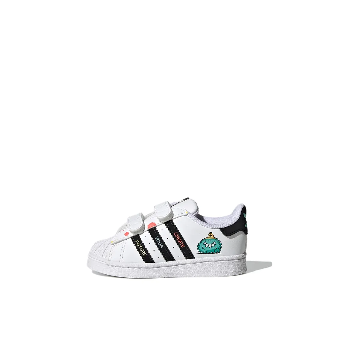 Adidas Originals Superstar Series CF I Abrasion Resistant Низкие Кроссовки для скейтбординга Белый Черный Синий Для малышей и детей