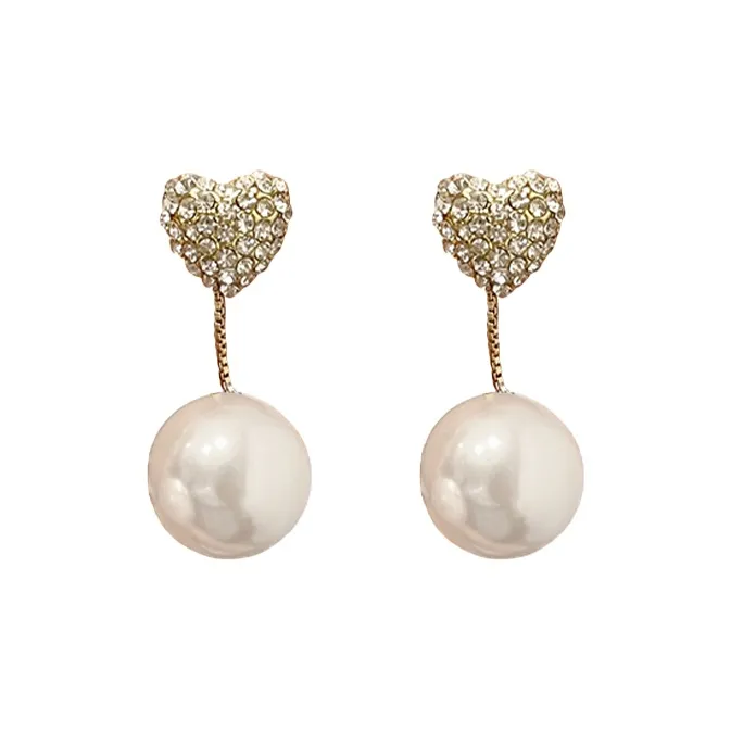 Yiru Искусственная жемчужина с акцентом из стразов серьги женские
