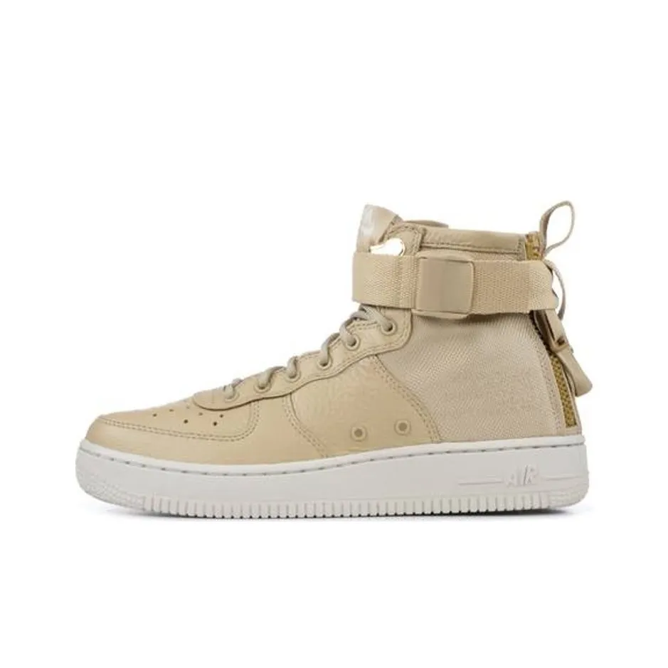 Nike Air FORCE 1 Светлый гриб костный MID Топ Детские Скейтбординги Коричневый Подростки