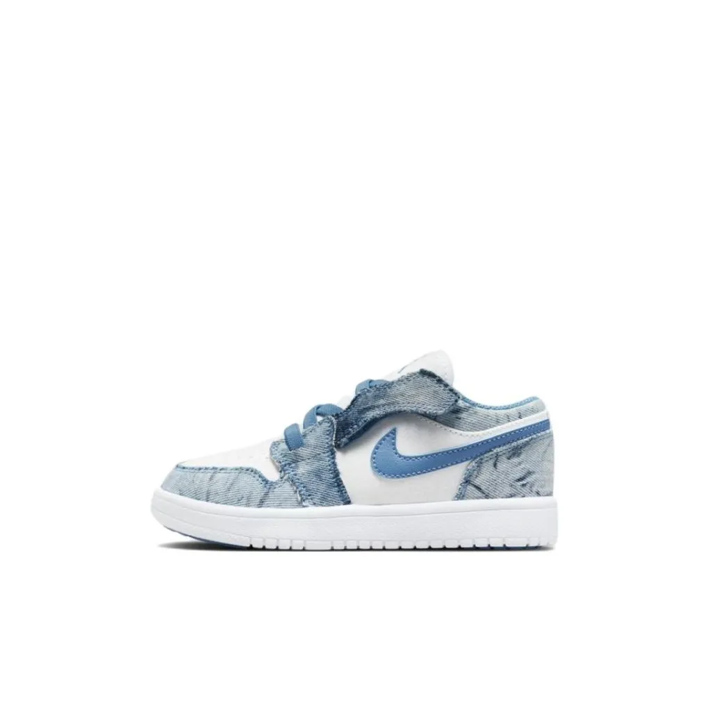 Jordan Air Jordan 1 Low Alt 'Washed Denim' Low Top Винтажные баскетбольные кроссовки Белый Синий Дети 3-7 лет