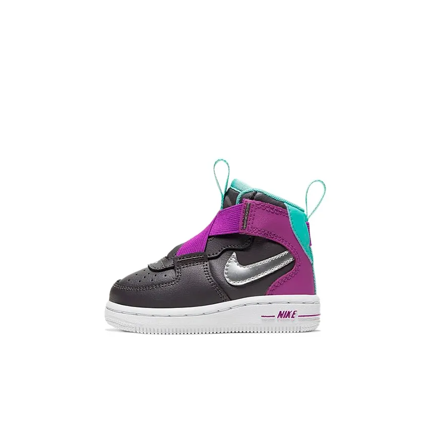Nike TD Force 1 Highness High Топ Кроссовки для скейтбординга Черно-фиолетовый Infant и Toddler