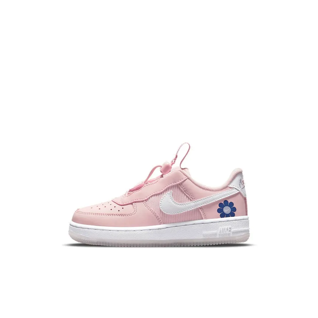 Nike Air FORCE 1 Toggle SE Устойчивый к истиранию Низкий Топ Детские Скейтбординги Розовый цветок для детей 3-7 лет