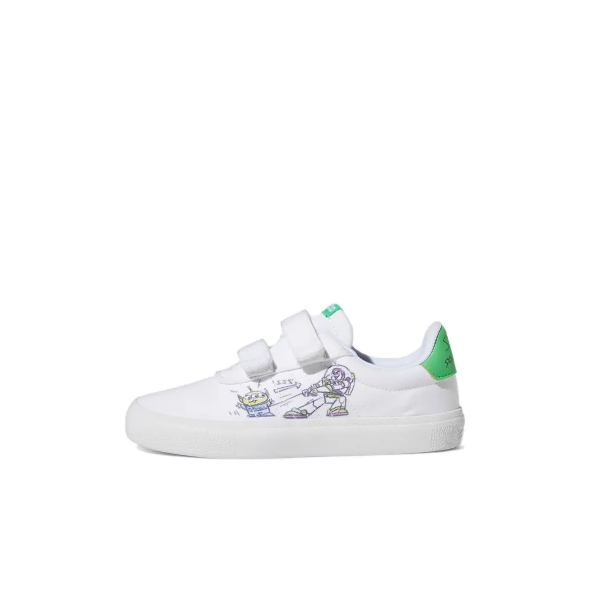 Disney x Adidas Neo Vulc Raid3r Low Топ Детские Скейтбординги Белый Детский