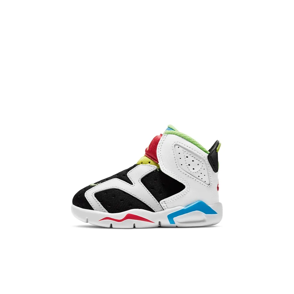Jordan Air Jordan 6 Ретро Little Fle MID Топ Обувь для малышей Белый синий красный Infant And Toddler