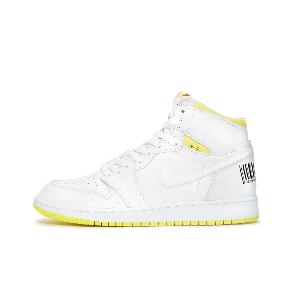 Jordan Air Jordan 1 Ретро High OG First Class Pilot High Top Детские баскетбольные кроссовки Белый Желтый