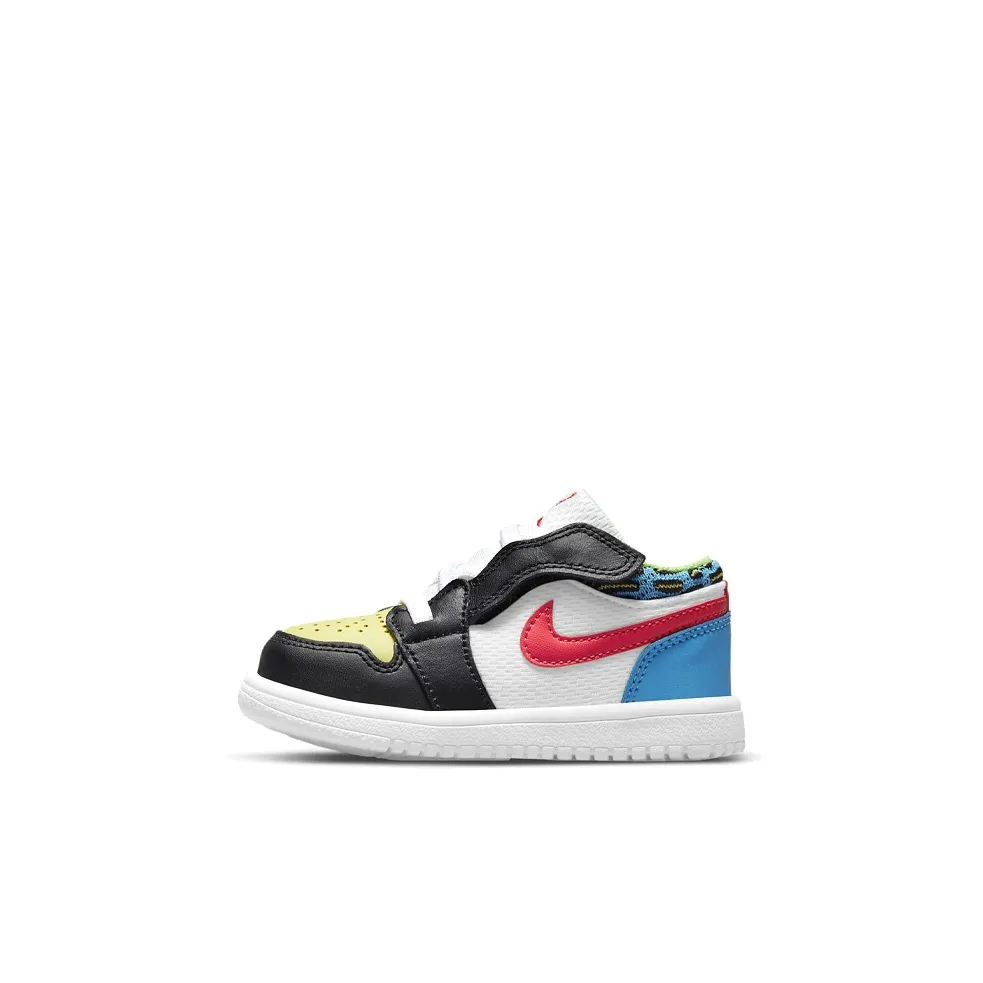 Jordan Air Jordan 1 Low Топ Обувь для малышей Черный желтый синий Infant And Toddler