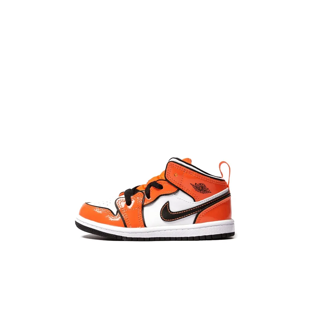 Jordan Air Jordan 1 MID Топ Обувь для малышей Ярко-оранжевый Infant And Toddler