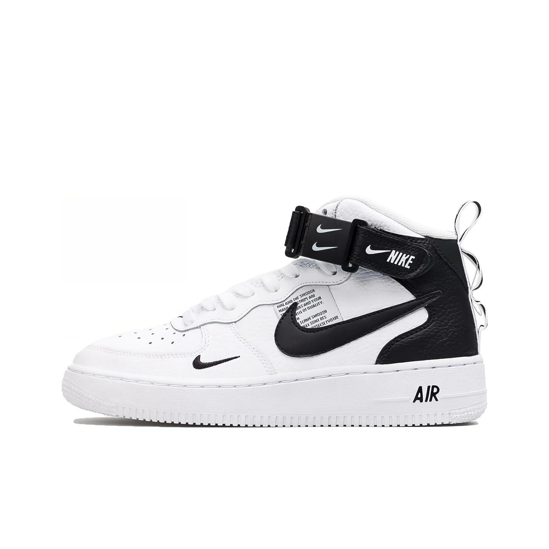 Nike Air FORCE 1 LV8 MID Топ Детские Скейтбординги Черный Белый