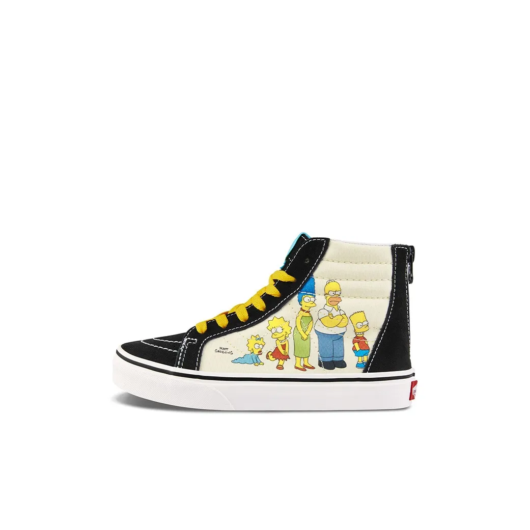 The Simpsons x Vans SK8 Zip LISA High Топ Детские Скейтбординги Черно-желтый для детей 3-7 лет