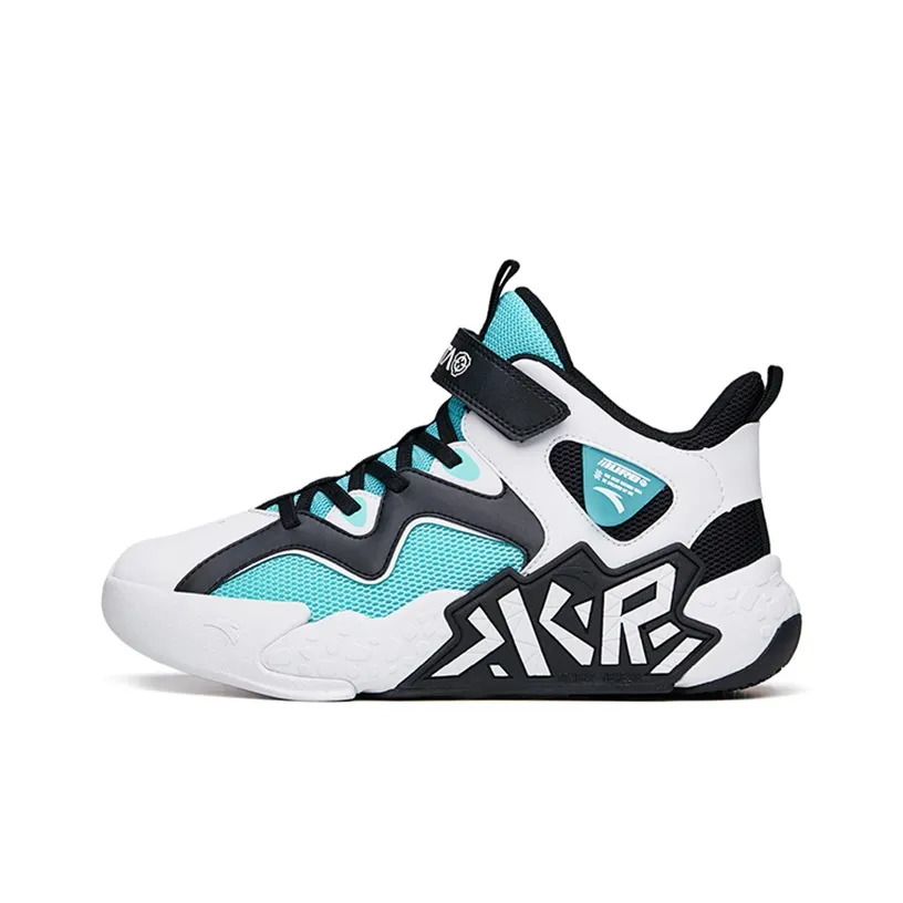 ANTA Cement Busters Anti KICK Амортизация MID Топ Баскетбольные кроссовки для игры Белый Черный Зеленый Подростки