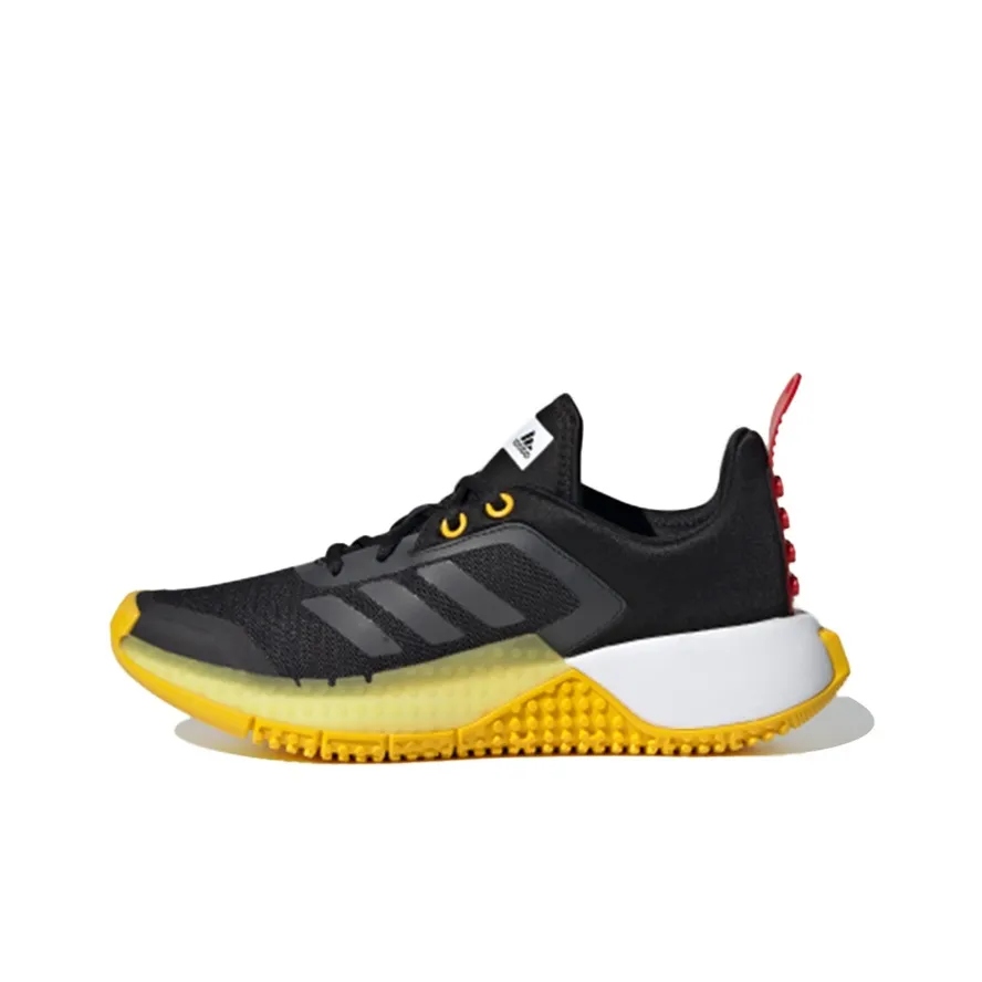 LEGO x Adidas Спортивная Юбка Резистентная Амортизация Устойчивая к Износу Дышащая Низкий Топ Детские Беговые Кроссовки Черный Желтый