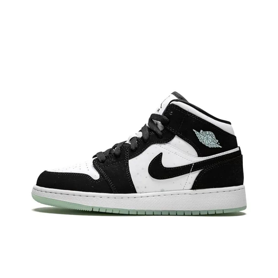Jordan 1 Mid White Black Teal Tint GS