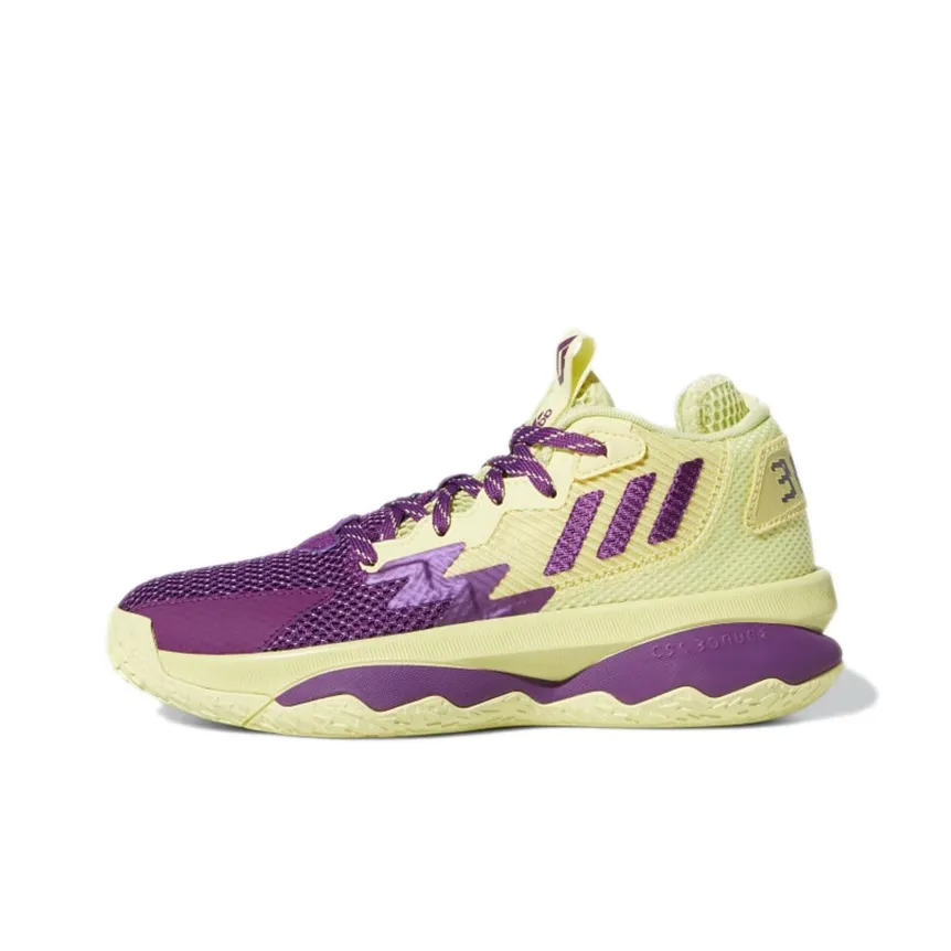 Adidas D Lillard 8 Slip-Resistant Abrasion-Resistant Low-Top Баскетбольные Кроссовки для Игры Фиолетовые