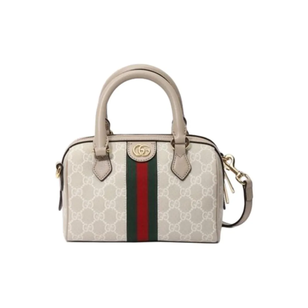GUCCI Ophidia GG Supreme Canvas With Leather Shoulder Bag Crossbody Bag Handbag Mini Women's Beige & White