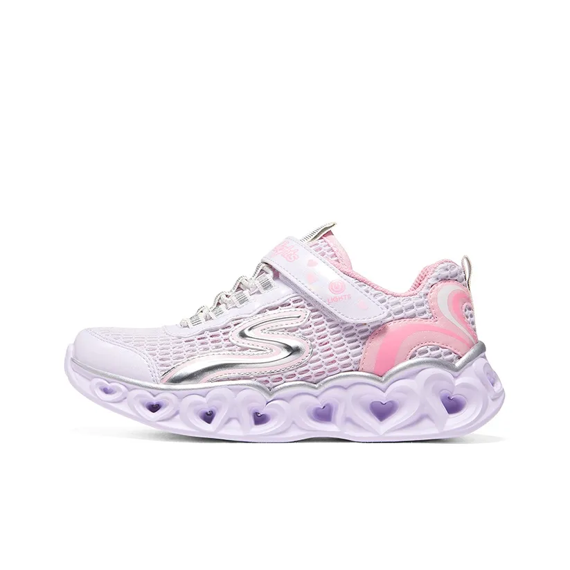 Skechers Heart Lights Low Top Kids Lifestyle Shoes Pink Teenagers