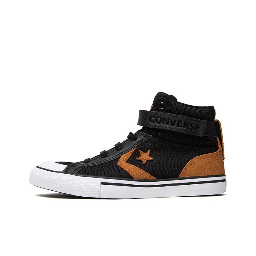 Конверс Pro Blaze Strap High Топ Детские Скейтбординги Черный Оранжевый Желтый Подростки