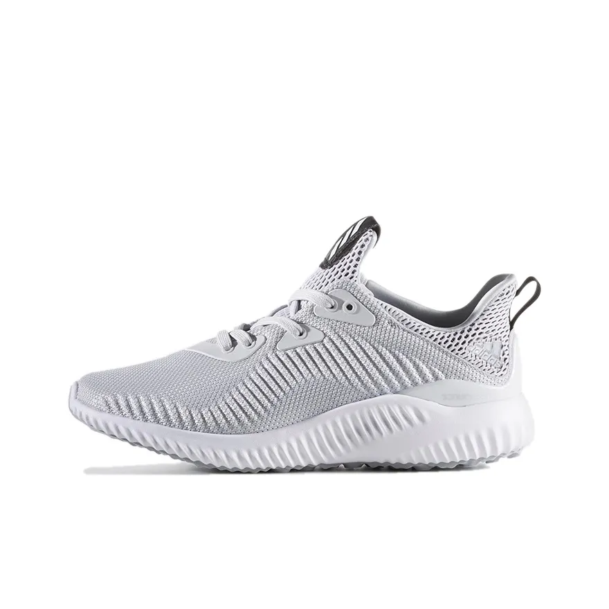 Adidas AlphaBounce Устойчивый к истиранию Низкий Топ Детские Беговые Кроссовки Серый Белый