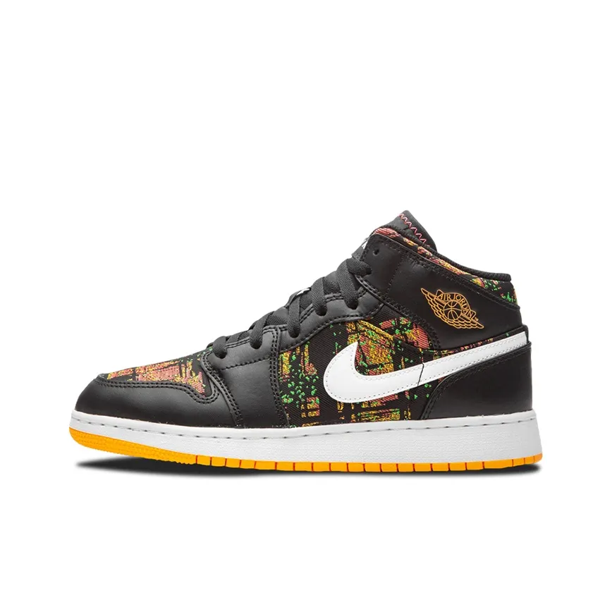 Jordan 1 Mid GS Black Laser Orange