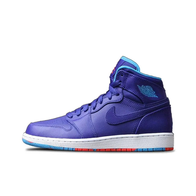 Jordan Air Jordan 1 Ретро High Deep ROYA High Топ Детские Баскетбольные кроссовки Королевский синий Подростки