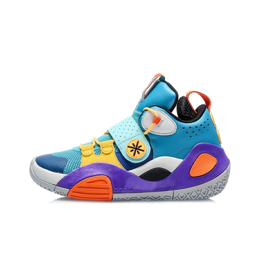 LINING YOUNG All City 8 Low Топ Детские Баскетбольные Кроссовки Синий Желтый