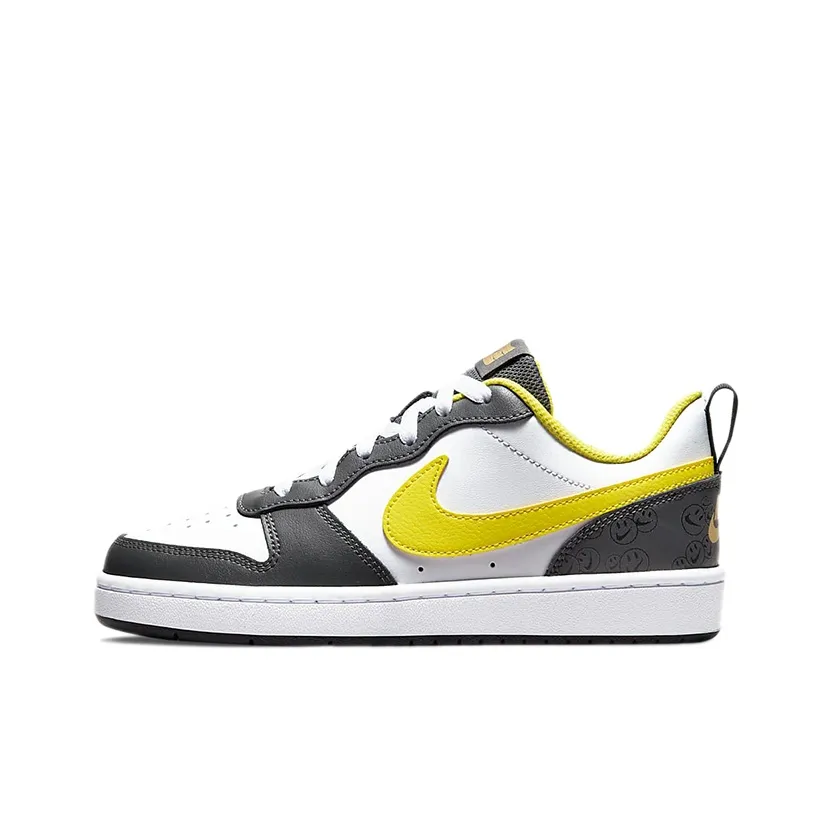 Nike Court Borough Low 2 SE Slip Resistant Abrasion Resistant Low Топ Детские Скейтбординги Серый Белый Желтый