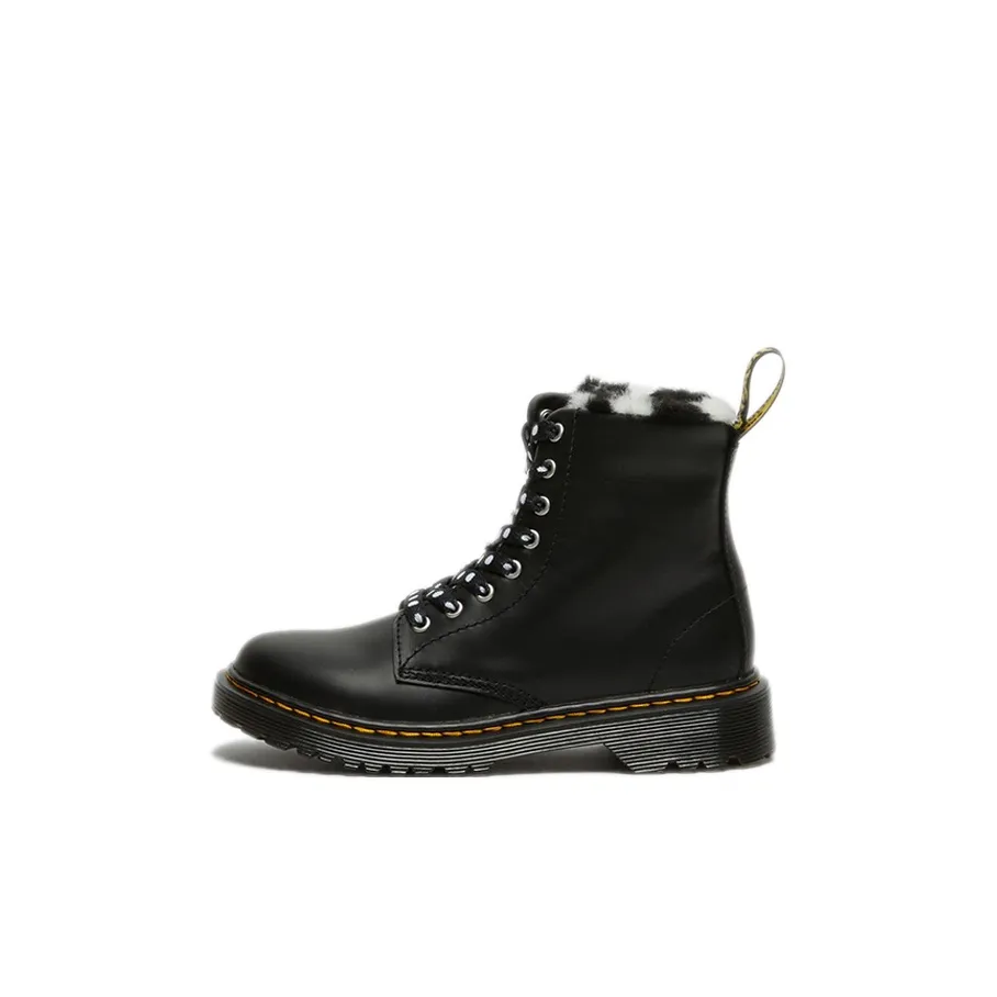 Dr.Martens 1460 Serena Устойчивые к истиранию Термические Детские Кожаные Сапоги Угольно-черный Для детей 3-7 лет