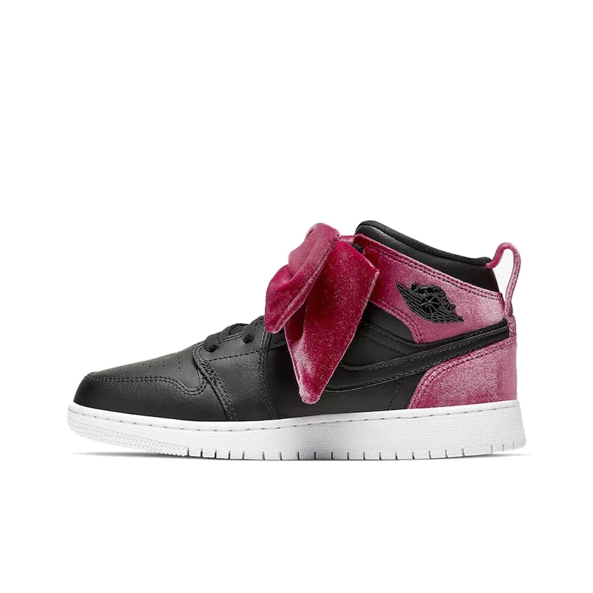 Jordan 1 Mid Bow Black Noble Red GS