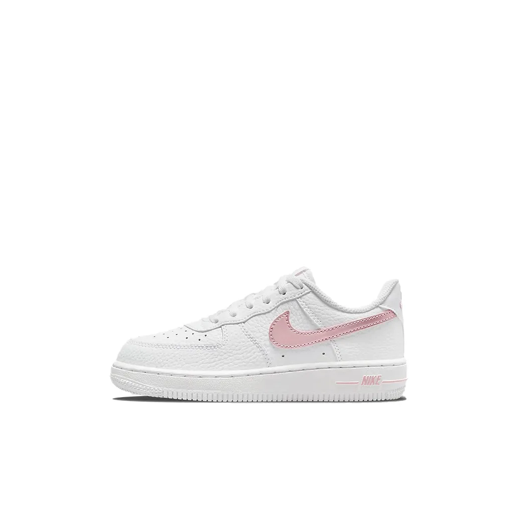 Nike Air FORCE 1 Slip-on Устойчивый к истиранию Низкий Топ Скейтбординг Кроссовки Белый Розовый Для детей 3-7 лет