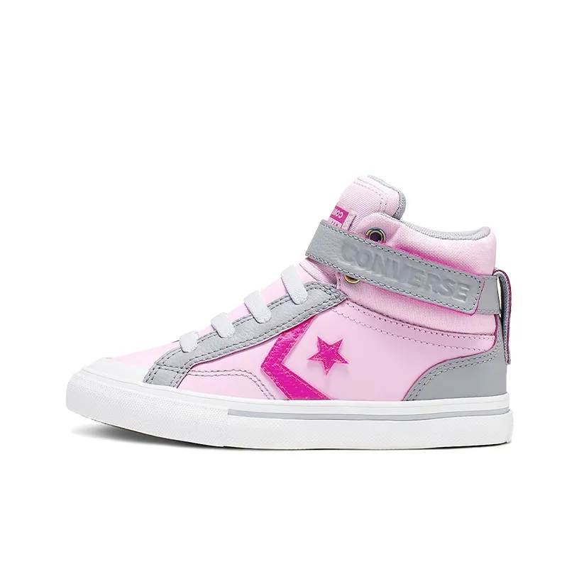 Converse Pro Blaze Strap Pro Blaze Starp High Top Skateboard Shoes Gray Pink Teenagers