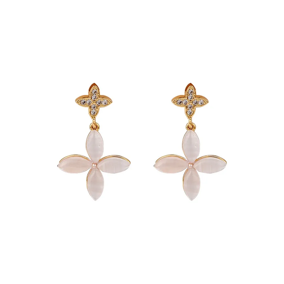 TUTAE Серьги из сплава с цирконием женские золотые