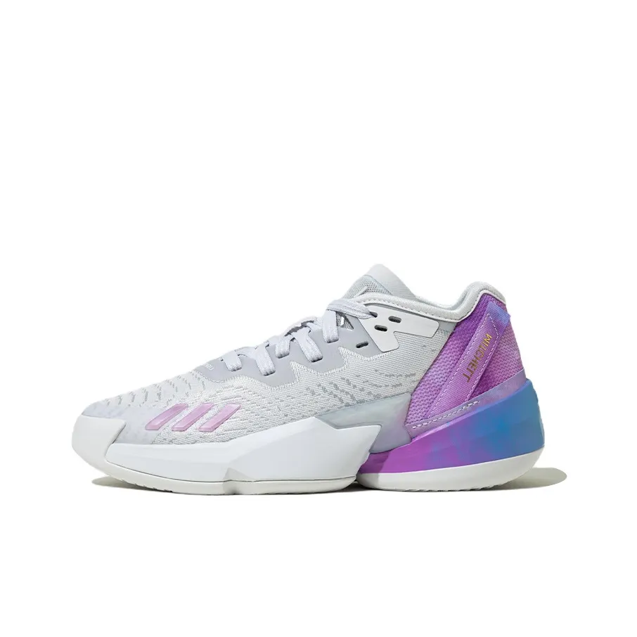 Adidas D.O.N. Issue #4 Mitchell 4 Low Top Children's Basketball Shoes Gray Purple