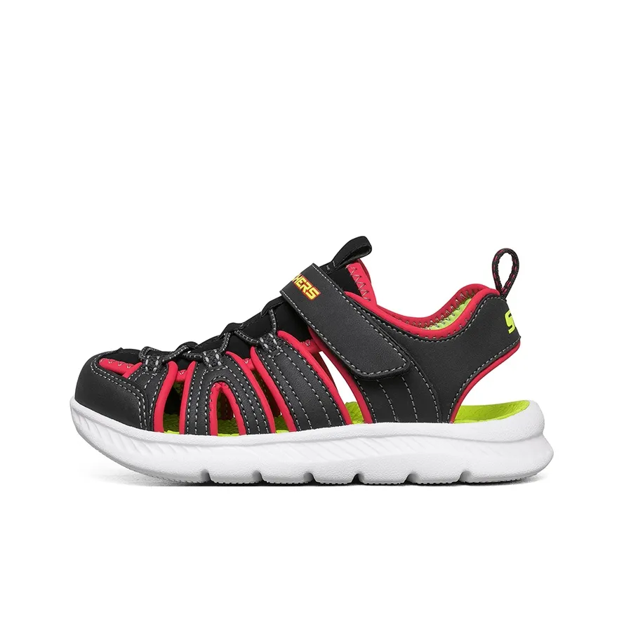 Skechers Anti Kick, Abrasion Resistant, Breathable, Lightweight, Cushioning Children's Sandals Black Red Teenagers