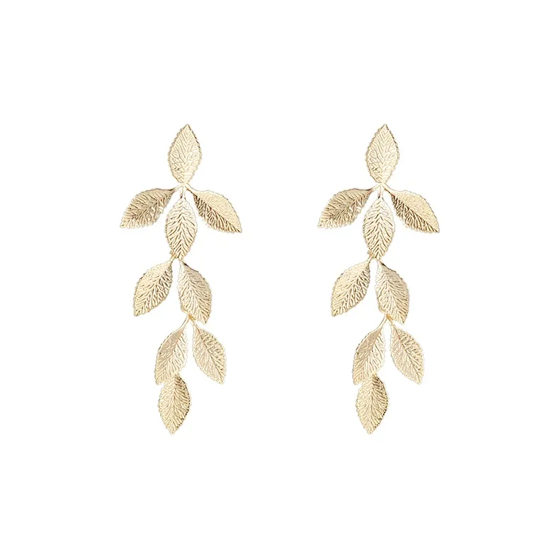Peach Tea Премиум Feel Лист Бахрома Серьги Женские