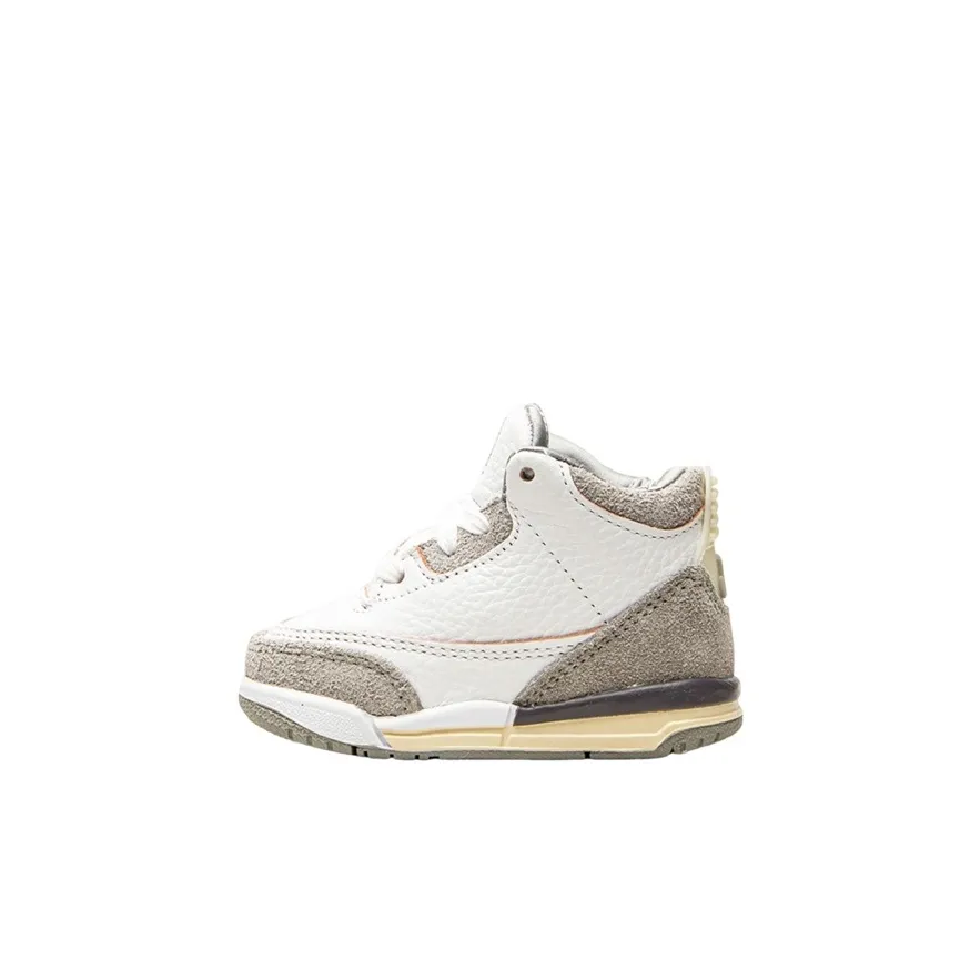 A MA MANIÉRE X JORDAN Air Jordan 3 Ретро SP Устойчивый к истиранию Дышащая Обувь для малышей Экрю Gray Infant And Toddler