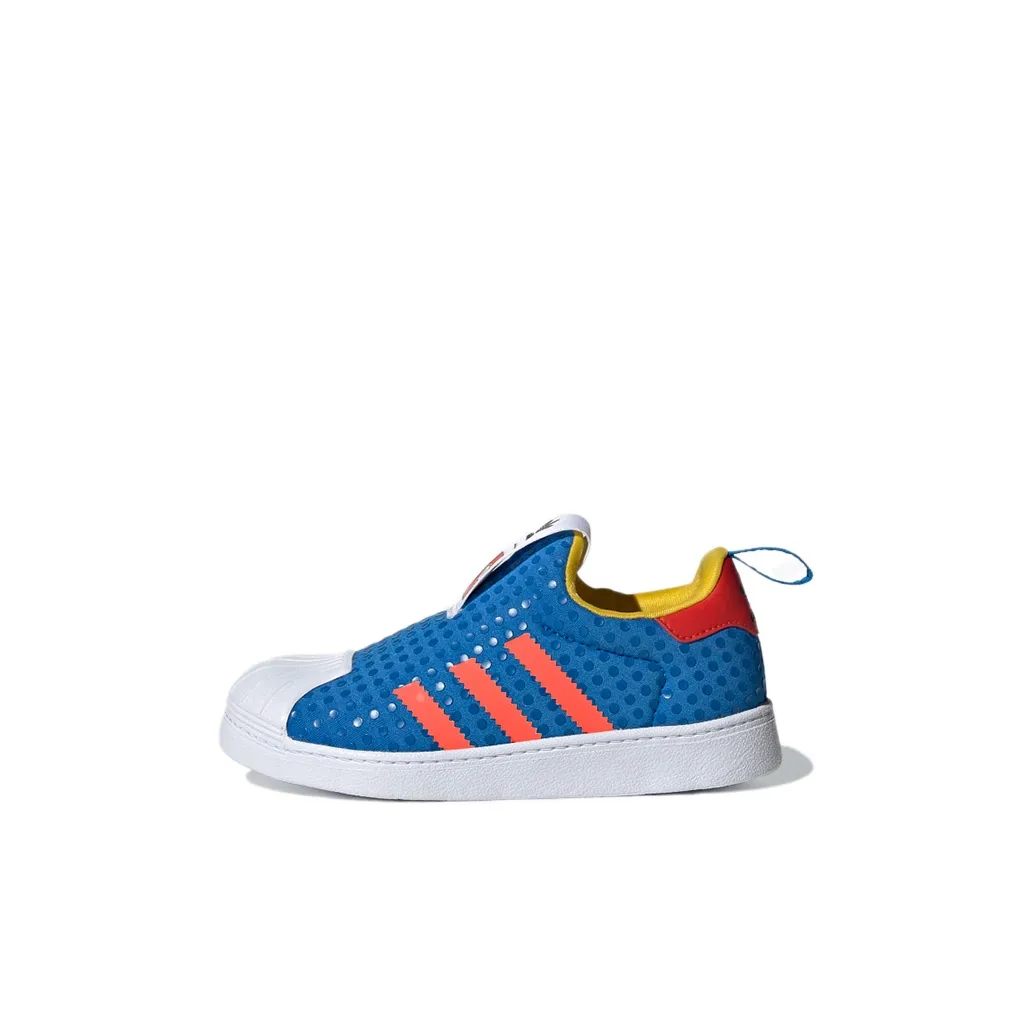 LEGO x Adidas Originals SUPERSTAR 360 Low Топ Кроссовки для скейтбординга Синий Красный Дети Возраст 3-7 лет