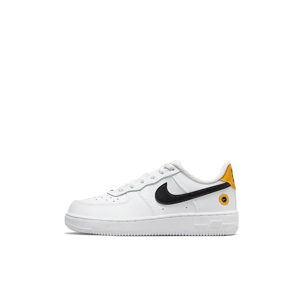 Nike Air FORCE 1 LV8 Low Топ Кроссовки для скейтбординга Белый черный желтый Дети 3-7 лет