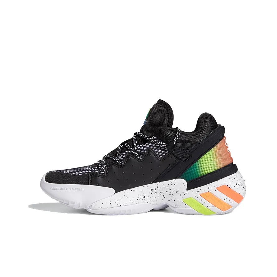 Adidas D.O.N. Issue #2 Дышащий Низкий Топ Детские Баскетбольные Кроссовки Черный Оранжевый Зеленый Подростки