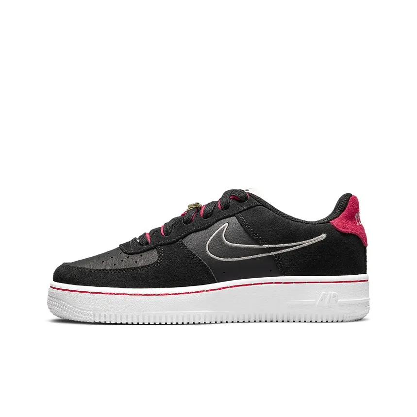 Nike Air Force 1 LV8 S50 Slip Resistant Cushioning Abrasion Resistant Low Top Skateboard Shoes Black Pink Teenagers