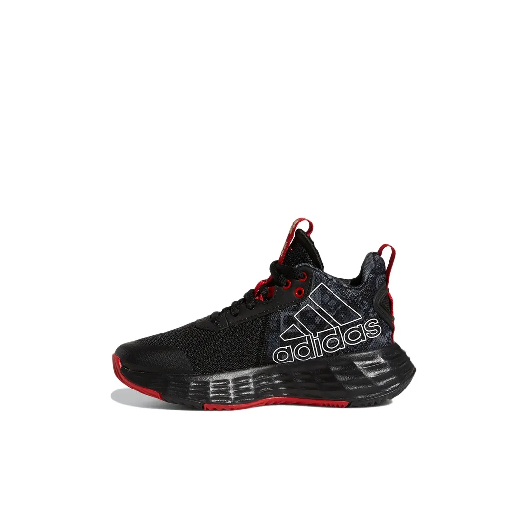 Adidas OwnTheGame CNY K Устойчивый к истиранию MID Топ Детские Баскетбольные Кроссовки Черный Красный Детский