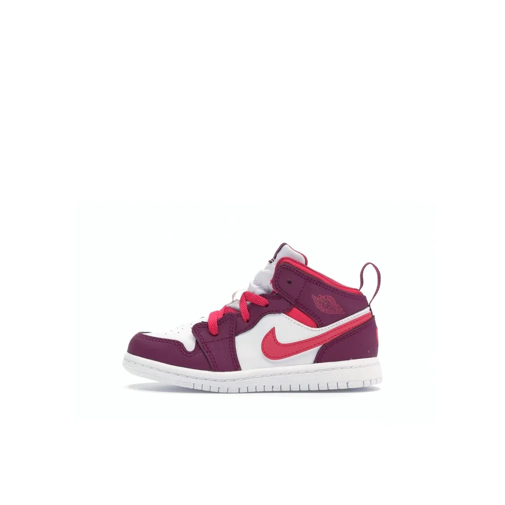 Jordan Air Jordan 1 MID 'true Ягода Раш Розовый' MID Топ Обувь для малышей Ягода Infant And Toddler