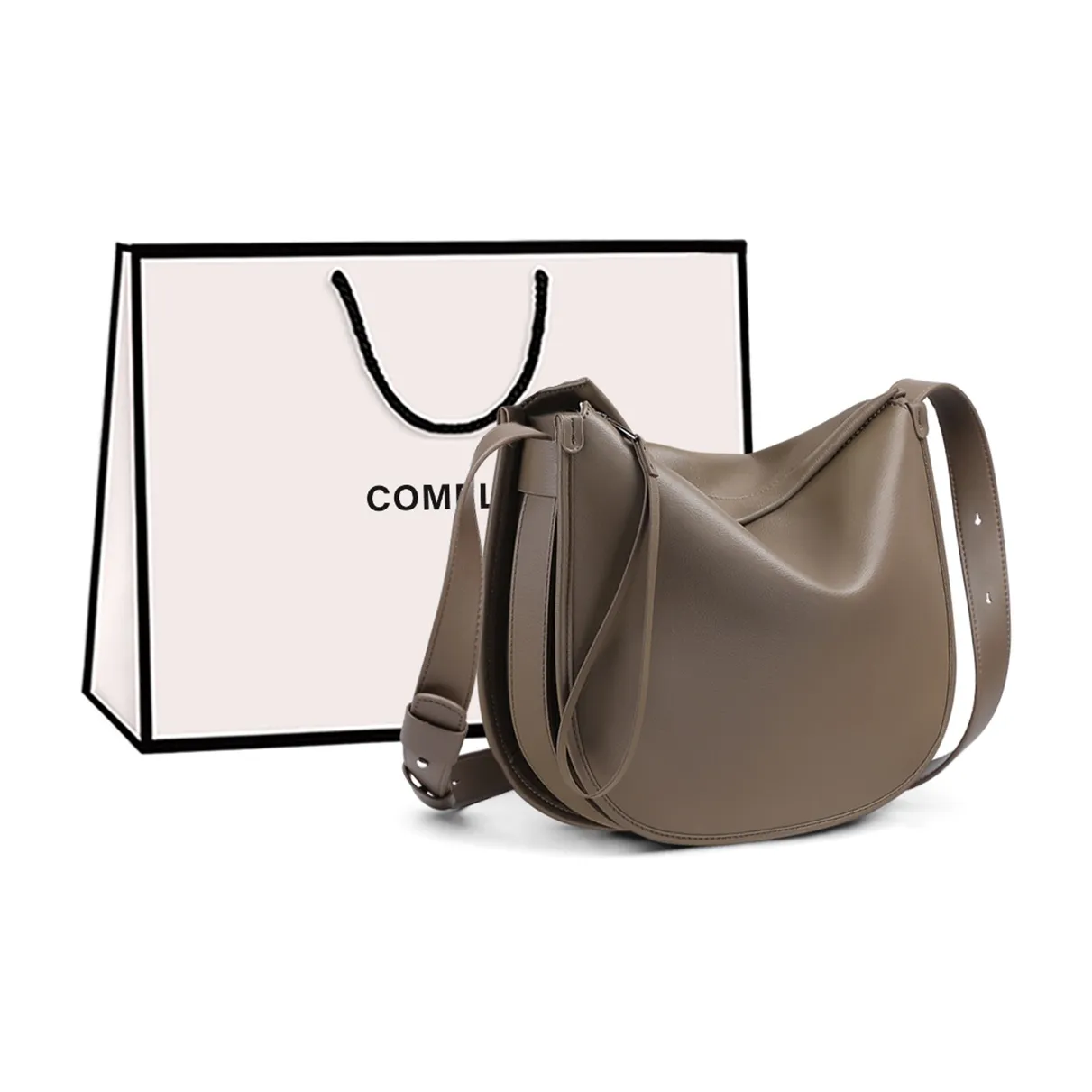 COMELY Коровья кожа с синтетической кожей сумка на плечо стандартная женская серая