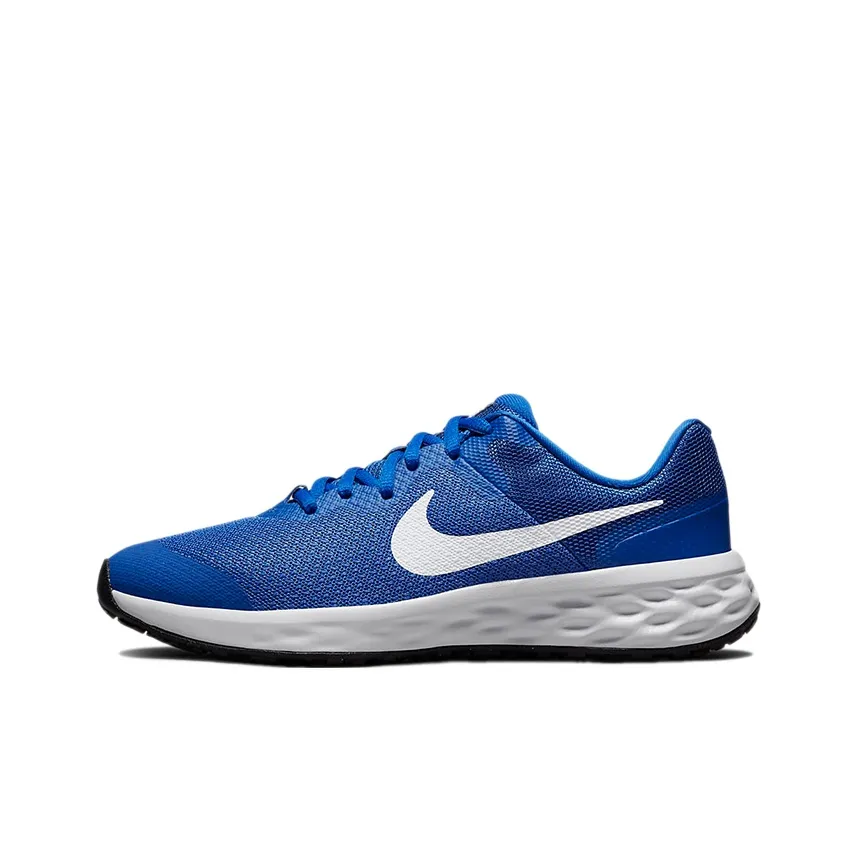 Nike REVOLUTION 6 Дышащие Низкие Кроссовки для Бега Детские Синие Белые Подростковые