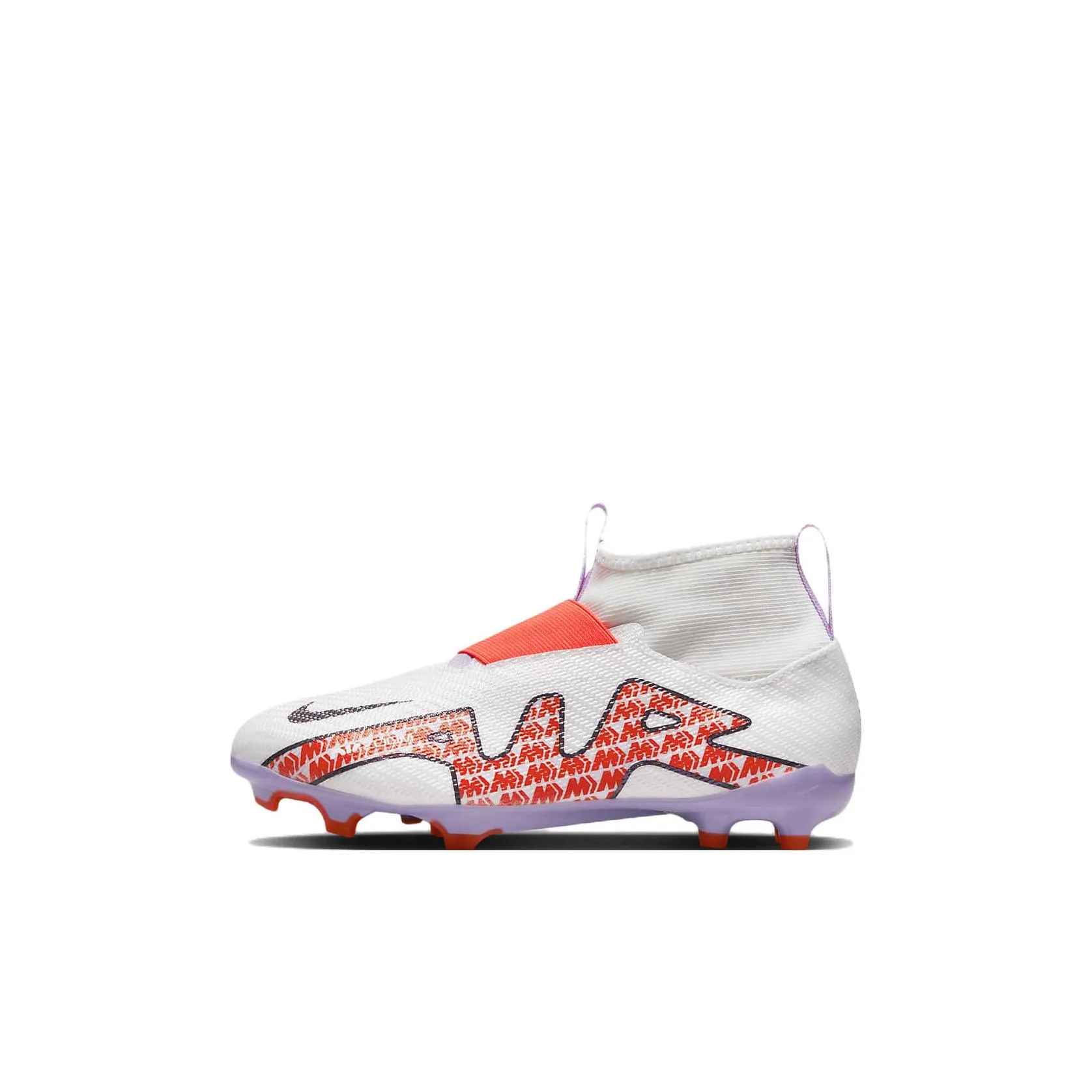 Nike Zoom Mercurial Superfly 9 Устойчивый к истиранию MID Топ Детские футбольные бутсы Белый Оранжевый Детский