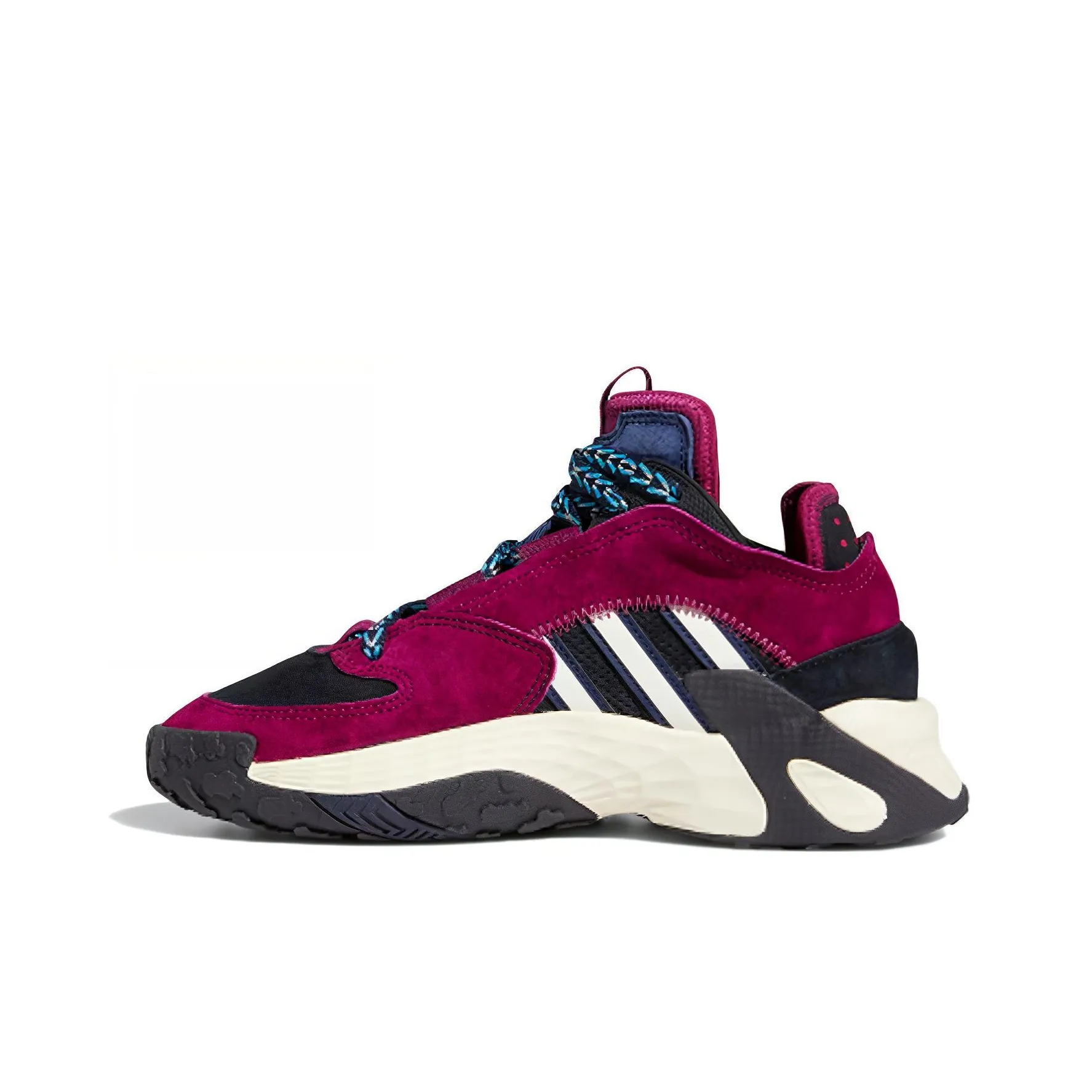 Adidas Originals J Slip Resistant Cushioning Abrasion Resistant Low Top Basketball Shoes Black Purple Teenagers