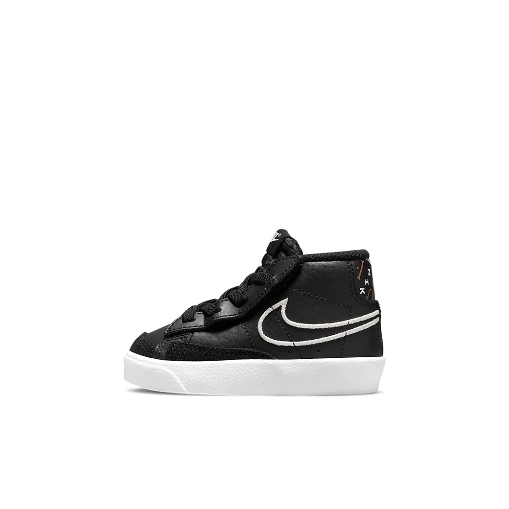 Nike Blazer '77 SE Slip Resistant Cushioning Abrasion Resistant Mid Top Toddler Shoes Black Infant And Toddler