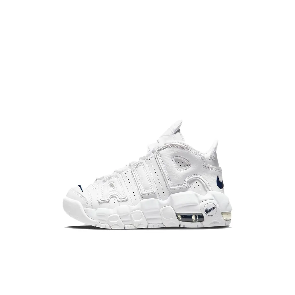 Nike Air More Uptempo Амортизация Износостойкий MID Топ Детские Баскетбольные Кроссовки Белый Детские Возраст 3-7 Лет