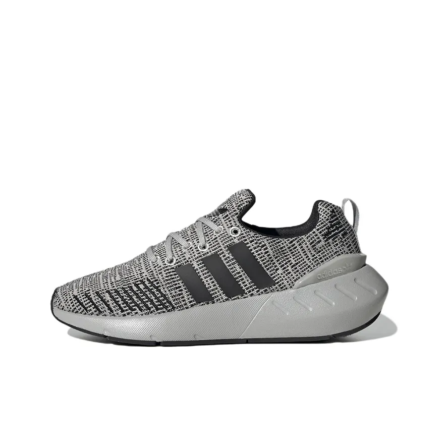Adidas Originals Swift Run 22 J Устойчивый к истиранию Дышащие Низкие Беговые кроссовки Серый Черный